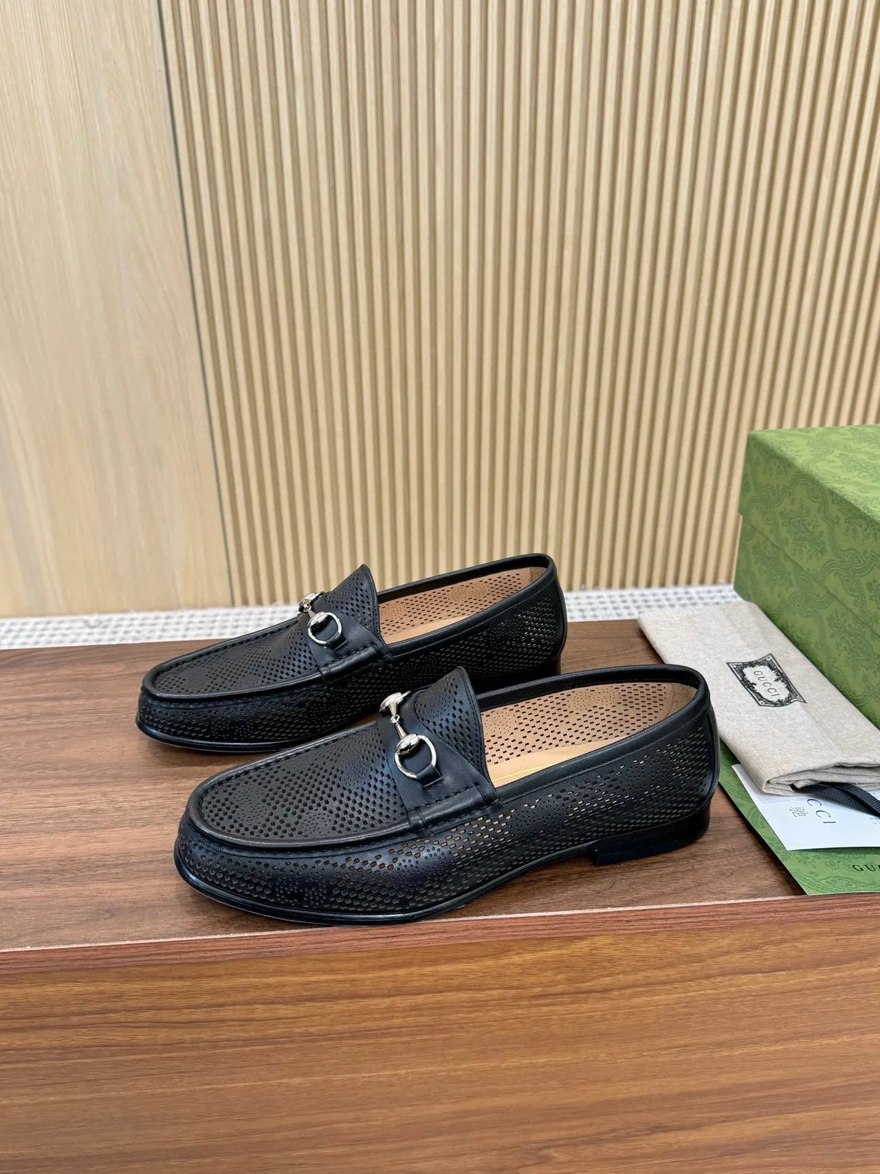 Gucci Horsebit 1955 Perforated Leather Loafers 4
