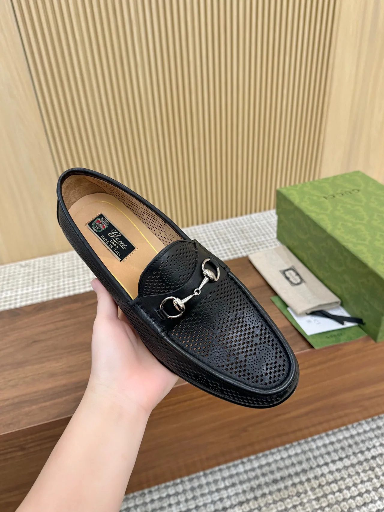 Gucci Horsebit 1955 Perforated Leather Loafers 5