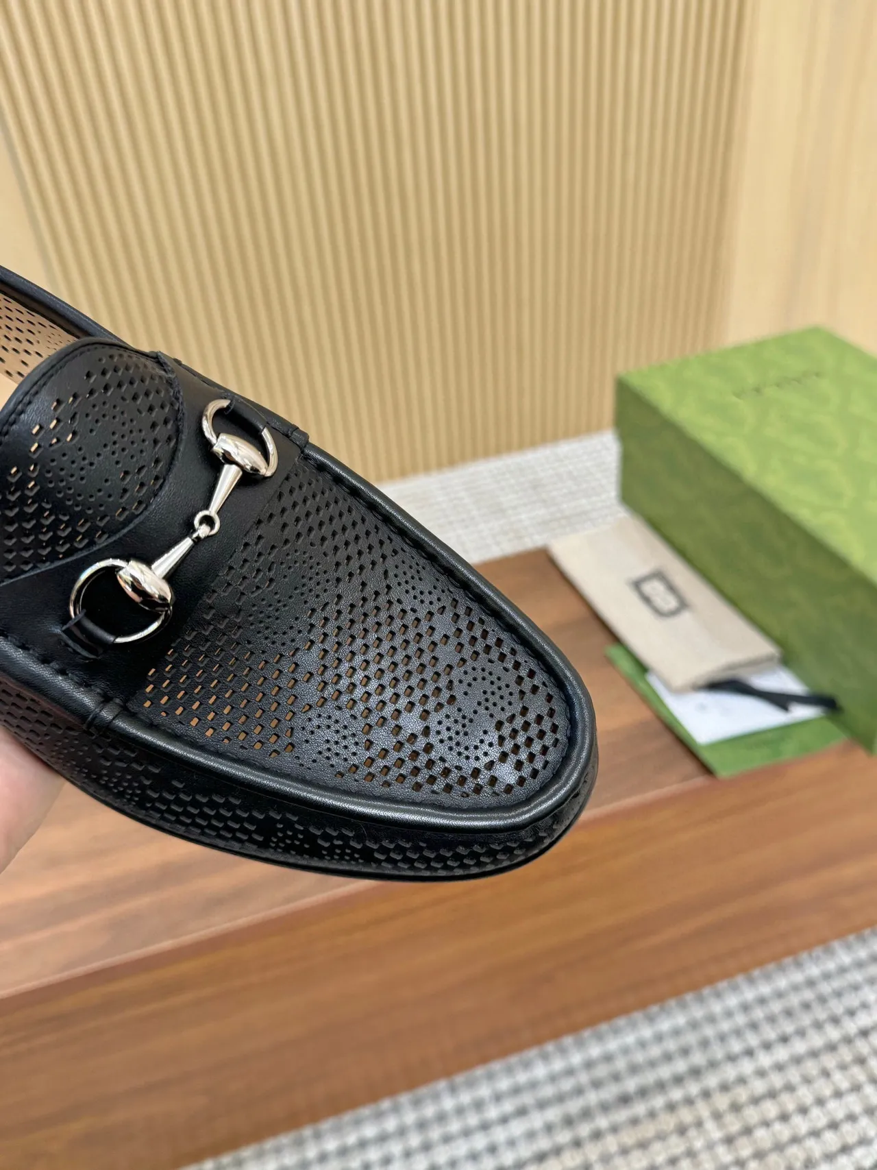 Gucci Horsebit 1955 Perforated Leather Loafers 6
