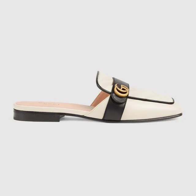 Gucci Horsebit 1955 Loafers acolchados crema y negro 5