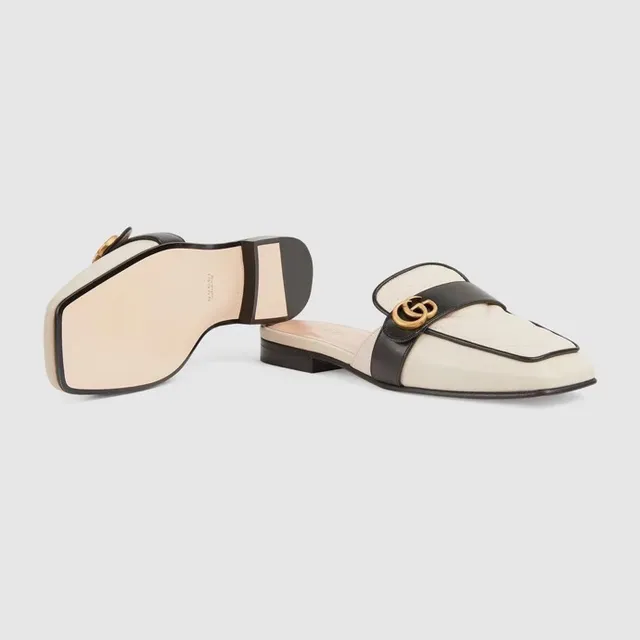 Gucci Horsebit 1955 Loafers acolchados crema y negro 7
