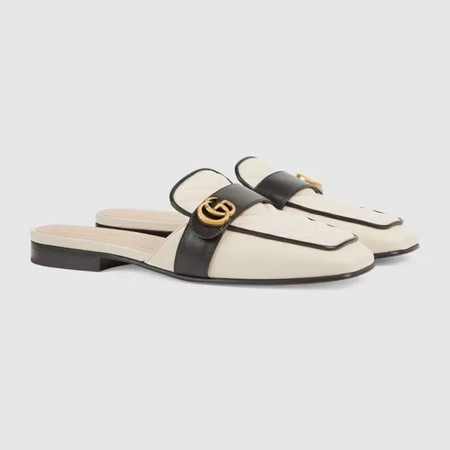 Gucci Horsebit 1955 Loafers acolchados crema y negro 8