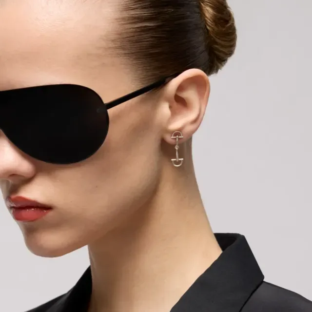 Gucci Horsebit 1955 Brincos metal polido com motivo prata 2