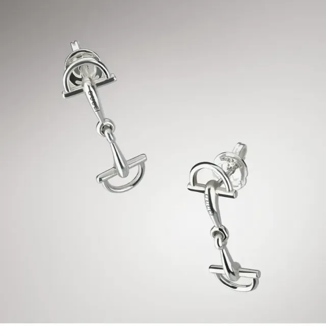 Gucci Horsebit 1955 Brincos metal polido com motivo prata 8