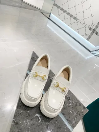 Gucci Horsebit 1955 白皮革 金 Horsebit 乐福鞋 8