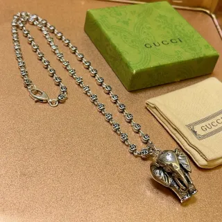 Gucci Interlocking G-Link হাতি পেন্ডেন্ট মালা