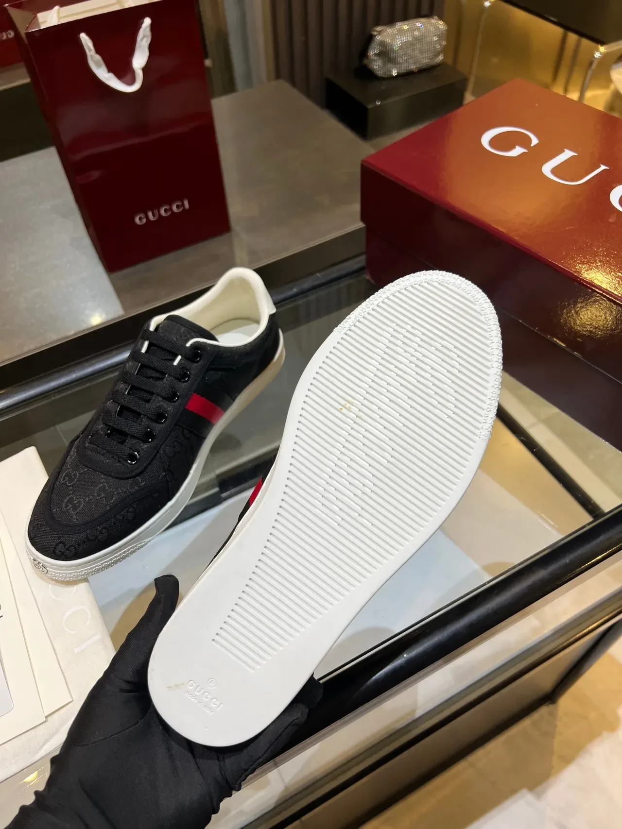 Gucci Monogram Canvas Web Stripe Low-Top Lifestyle Sneakers 2