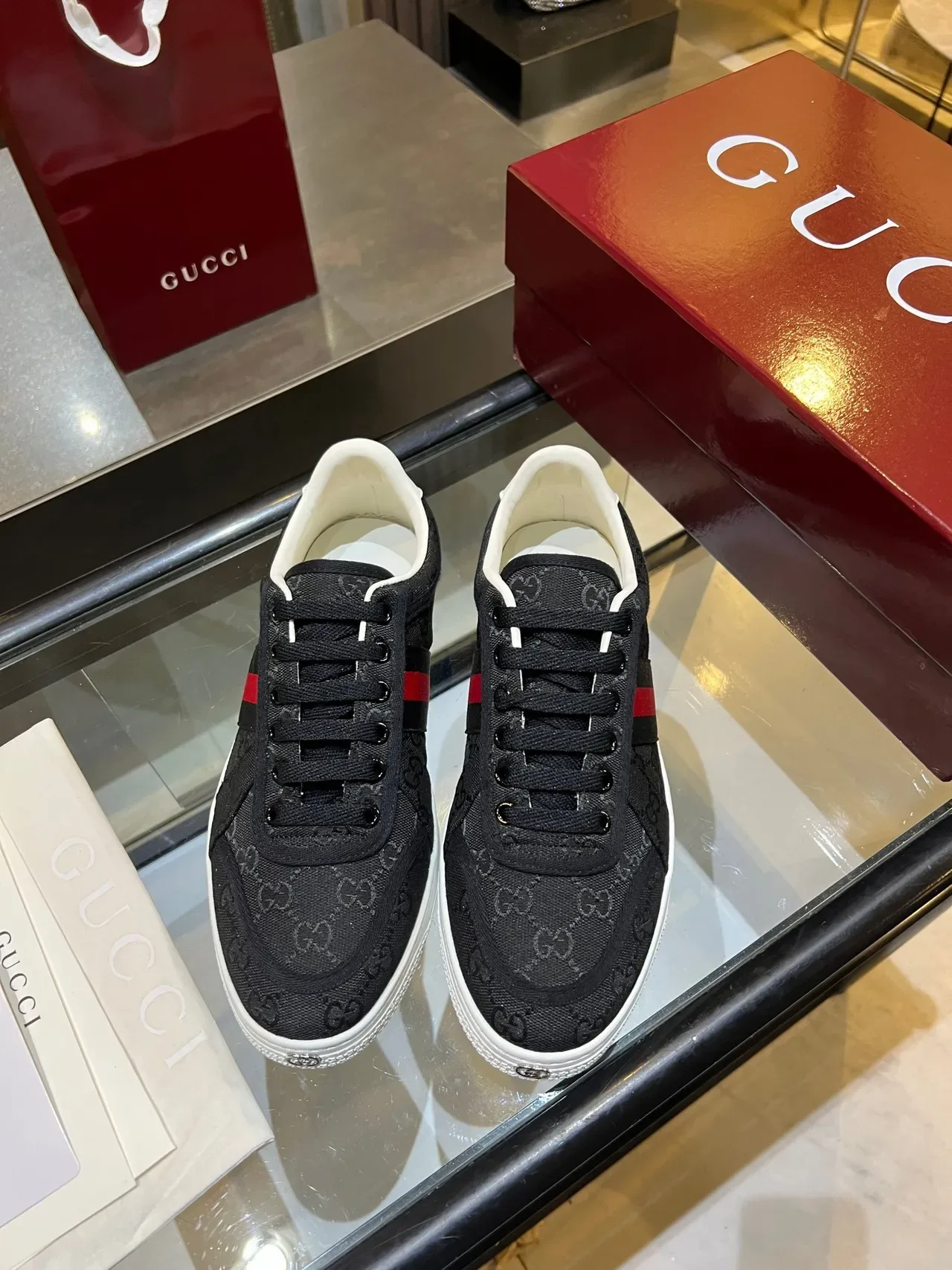 Gucci Monogram Canvas Web Stripe Low-Top Lifestyle Sneakers 4