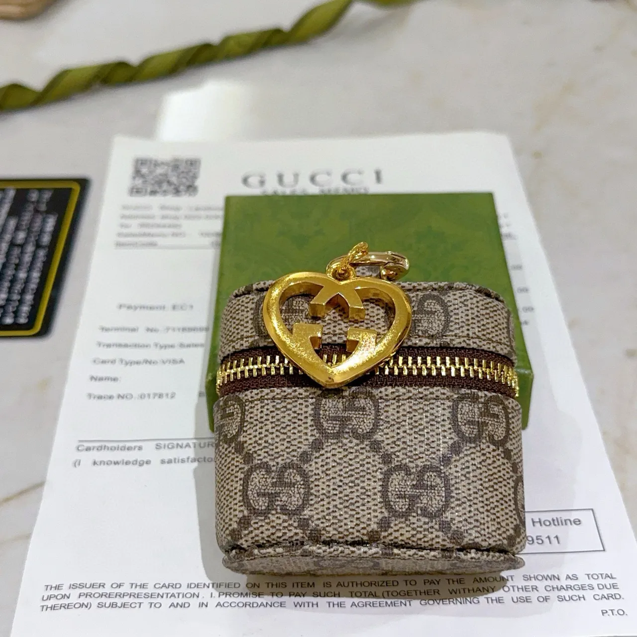 Gucci Ophidia 米色棕色 GG 印花 帆布 心形 互锁 G 魅力手袋 6