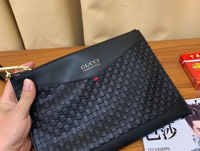 Gucci Ophidia काला एम्बॉस्ड GG Monogram फ्लैप क्लोज़र एनवेलोप क्लच 3