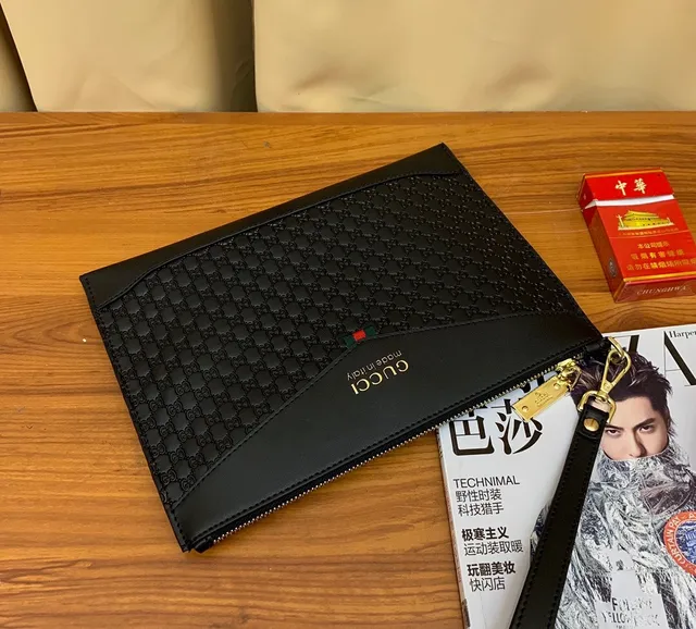 Gucci Ophidia काला एम्बॉस्ड GG Monogram फ्लैप क्लोज़र एनवेलोप क्लच 4