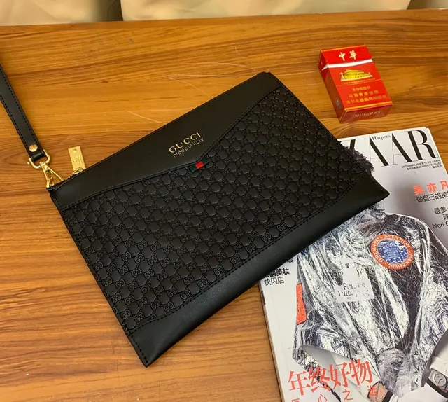 Gucci Ophidia काला एम्बॉस्ड GG Monogram फ्लैप क्लोज़र एनवेलोप क्लच 5