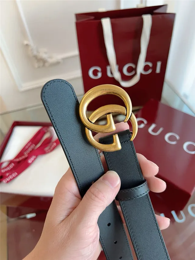 Gucci Ophidia काला सोना Interlocking G बकल चिकनी लेदर बेल्ट 5