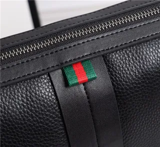 Gucci Ophidia Black Pebbled Leather Boston Bag 4
