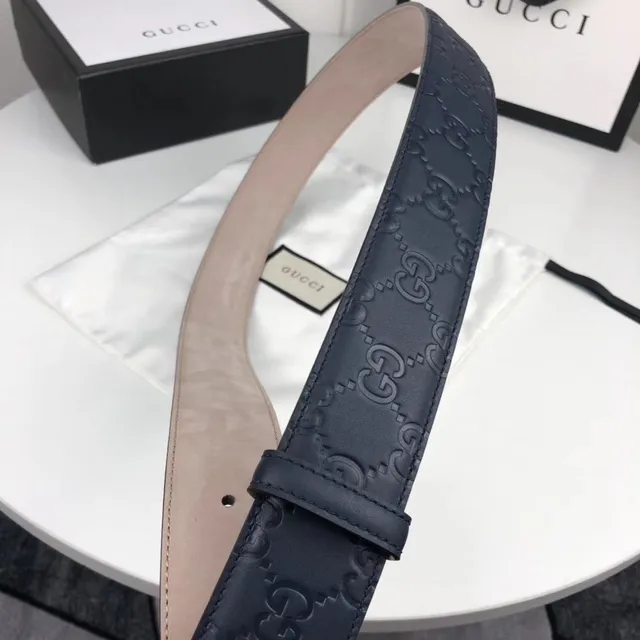 Gucci Ophidia Interlocking G Buckle काले चमड़े की बेल्ट 3