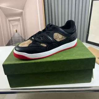 Gucci Rhyton Negro Beige GG-Print Lona Zapatillas Lifestyle