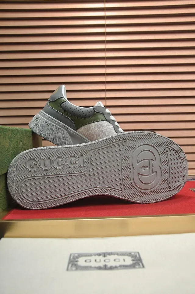 Gucci Rhyton Olive Green and Gray GG Monogram Lifestyle Sneakers 7