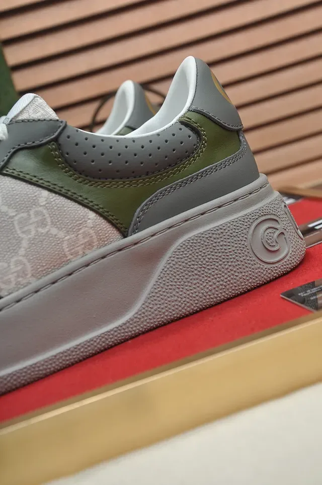 Gucci Rhyton Olive Green and Gray GG Monogram Lifestyle Sneakers 9