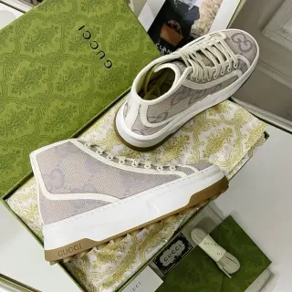 Gucci Screener Beige y Lavanda GG Monogram Zapatillas Lifestyle
