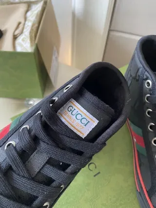 Gucci Screener Negro Verde de caña alta GG impresión de monograma zapatillas lifestyle 4