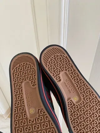 Gucci Screener Negro Verde de caña alta GG impresión de monograma zapatillas lifestyle 9