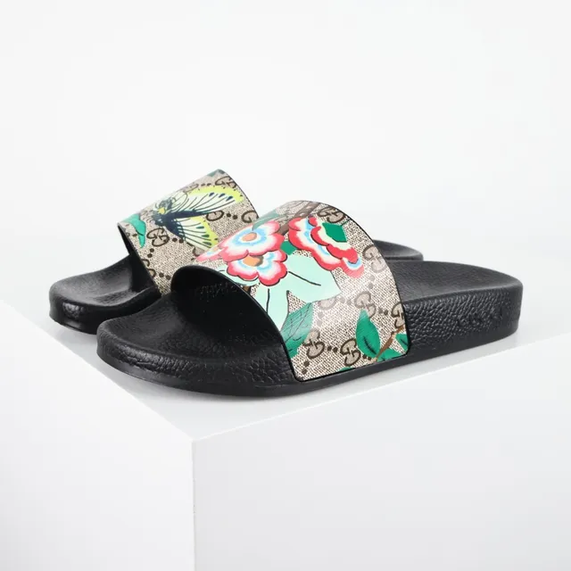 Gucci Screener imprimé floral GG canvas slides 2