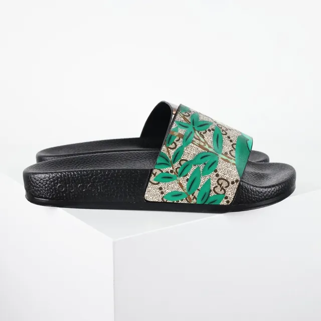 Gucci Screener imprimé floral GG canvas slides 3