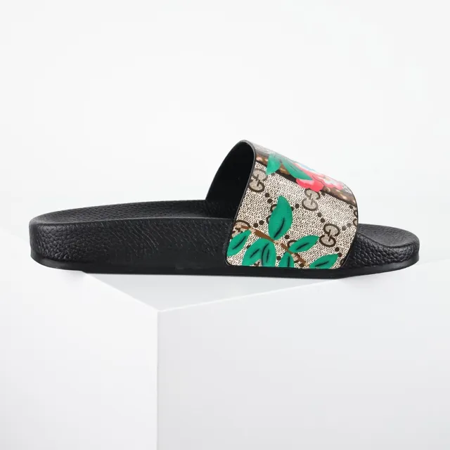 Gucci Screener imprimé floral GG canvas slides 7