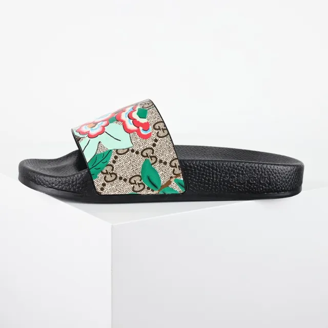 Gucci Screener imprimé floral GG canvas slides 9