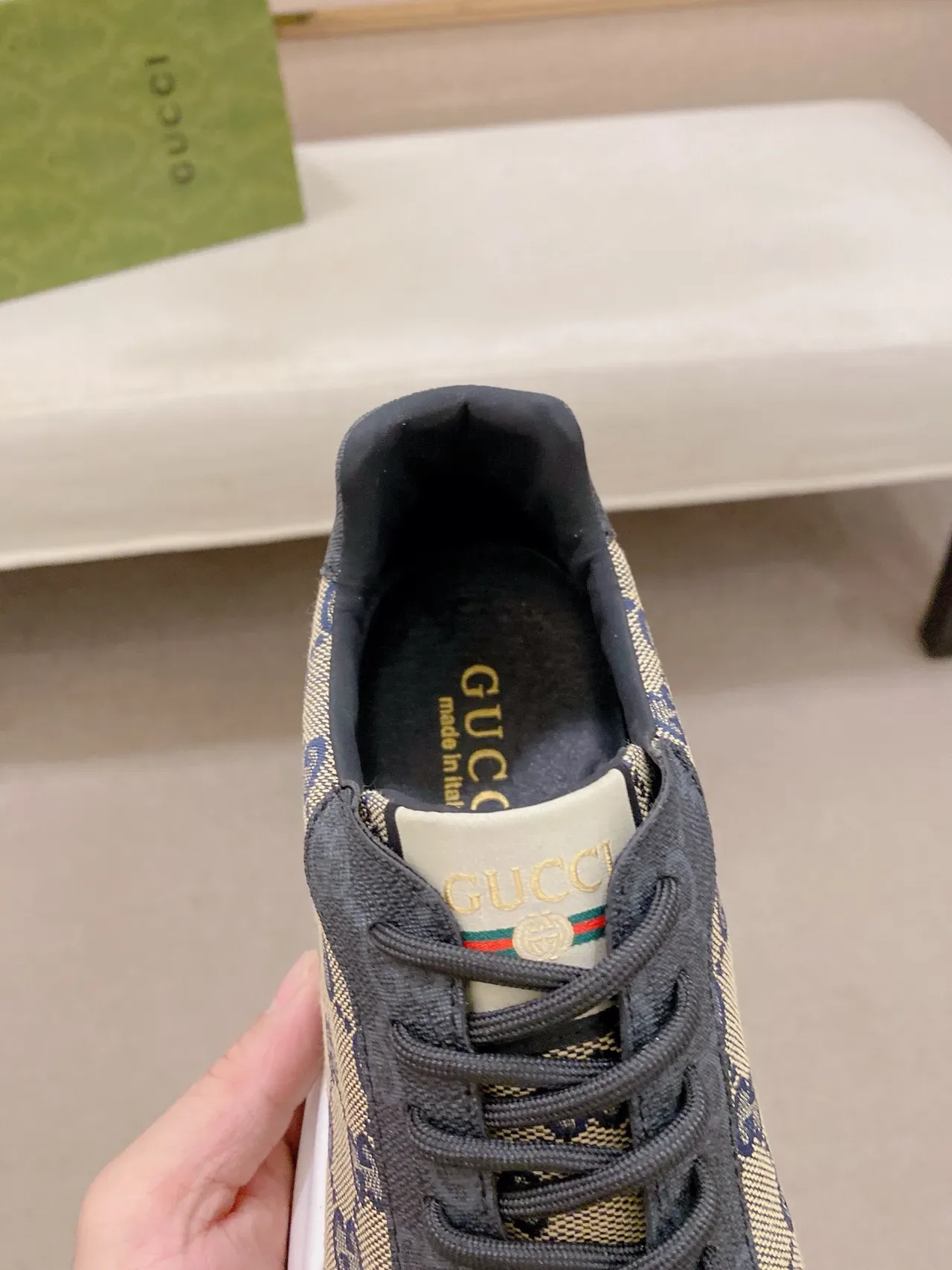 Gucci Screener GG Monogram Canvas and Denim Lifestyle Sneakers 4