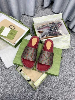 Gucci Screener GG Monogram Zapatillas de plataforma rojas 4