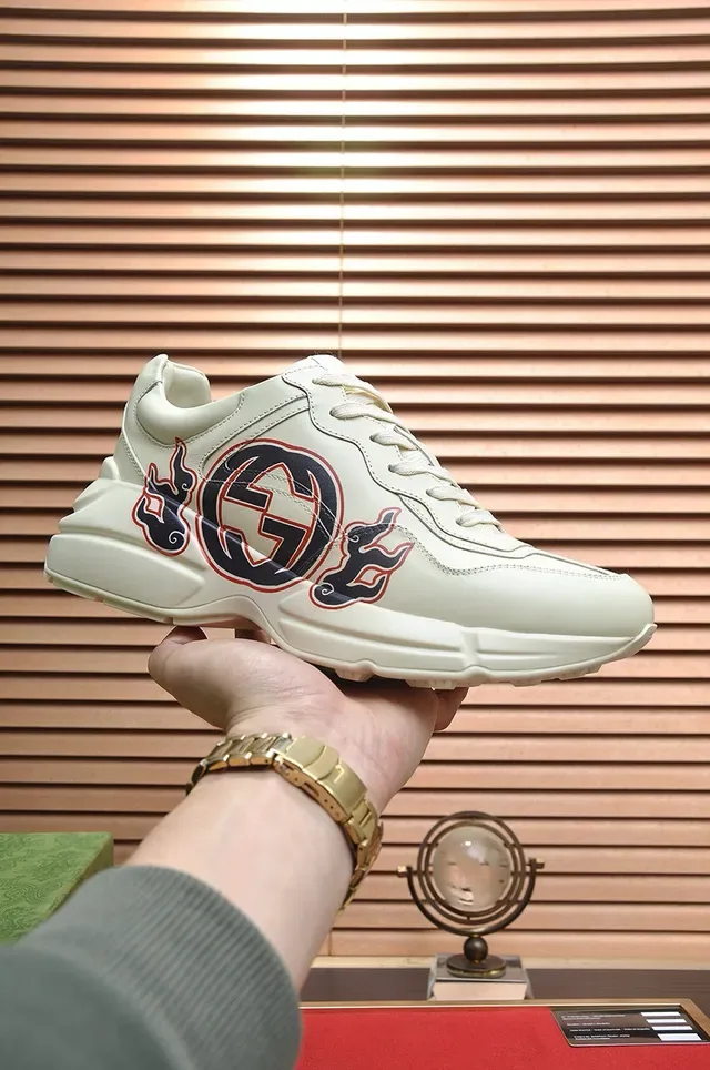 Gucci Screener Off-White Flame GG Logo Sneakers lifestyle 4