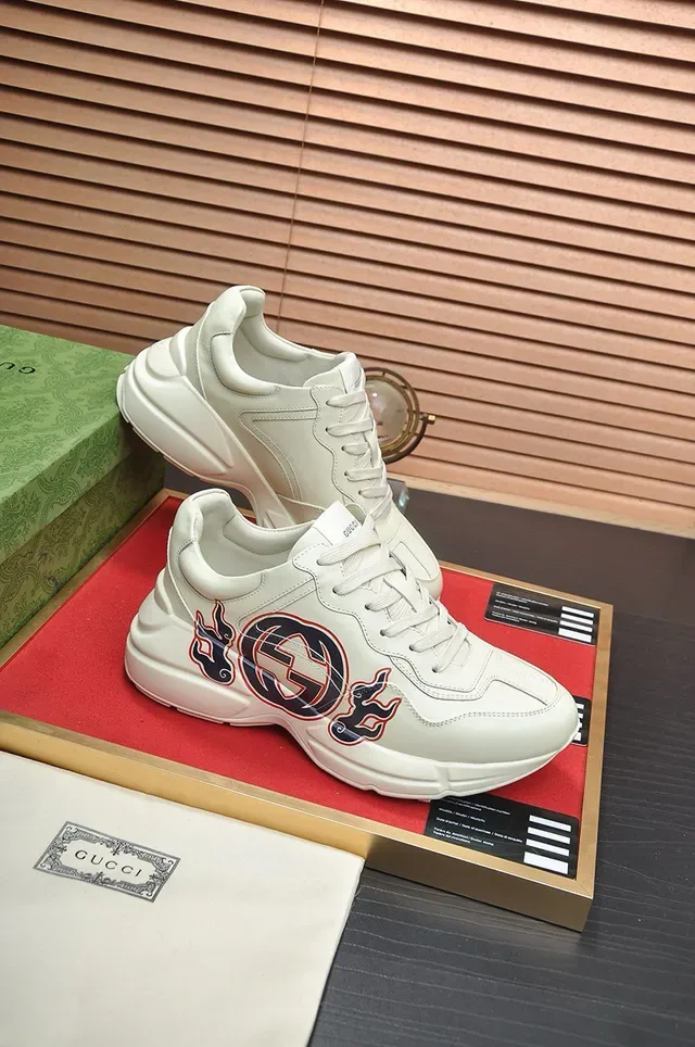 Gucci Screener Off-White Flame GG Logo Sneakers lifestyle 8