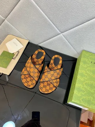 Gucci Screener Laranja GG Monogram Lona Sapatilhas 2