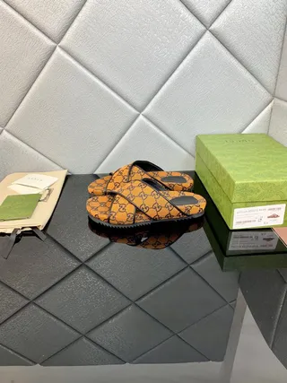 Gucci Screener Laranja GG Monogram Lona Sapatilhas 3