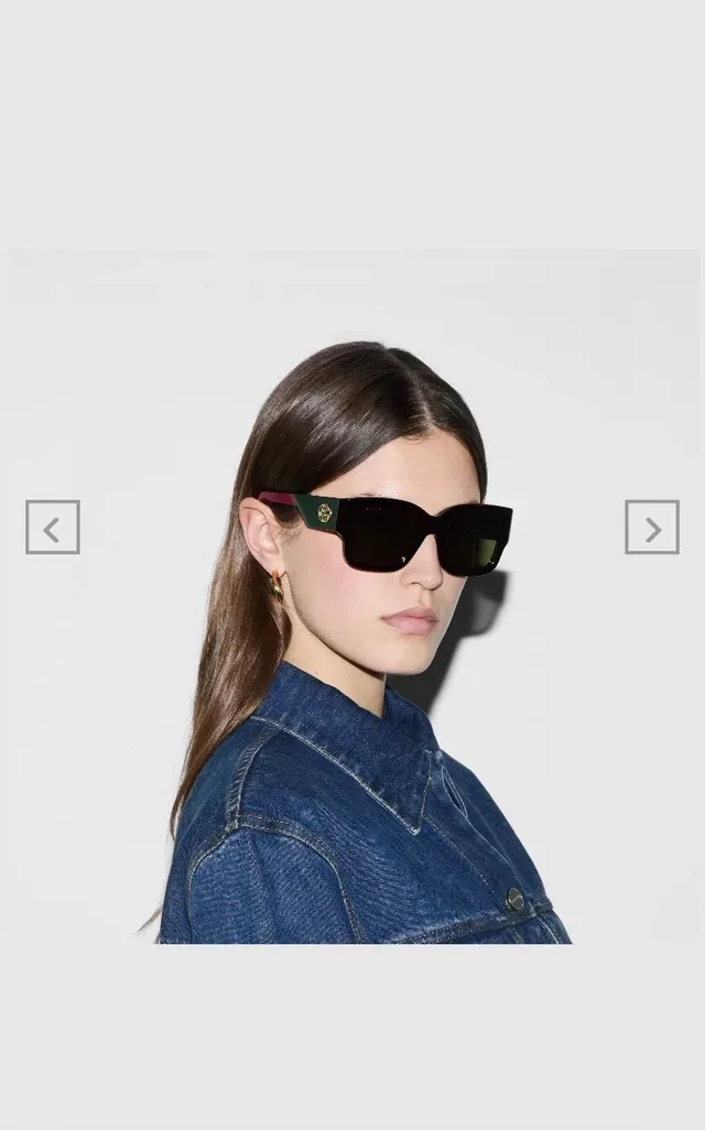 Gucci Screener Gafas de Sol Cuadradas Oversized Negras de Acetato 2