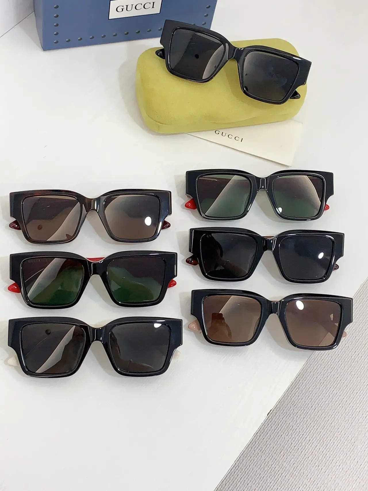 Gucci Screener Gafas de Sol Cuadradas Oversized Negras de Acetato 3