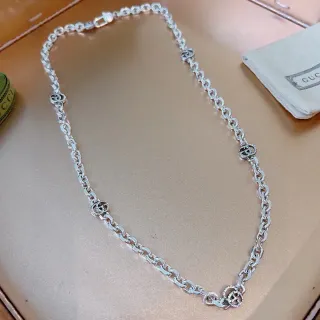 Collier Chaîne Curb-Link Gucci Argent Interlocking G Charms