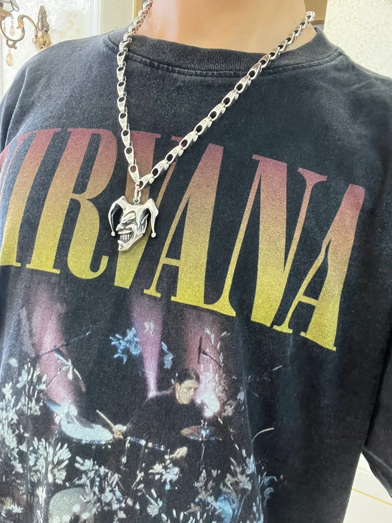 Gucci Silver Jester Skull Pendant Necklace 8