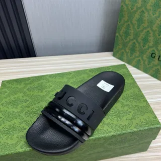 Gucci Slide chanclas de goma negras