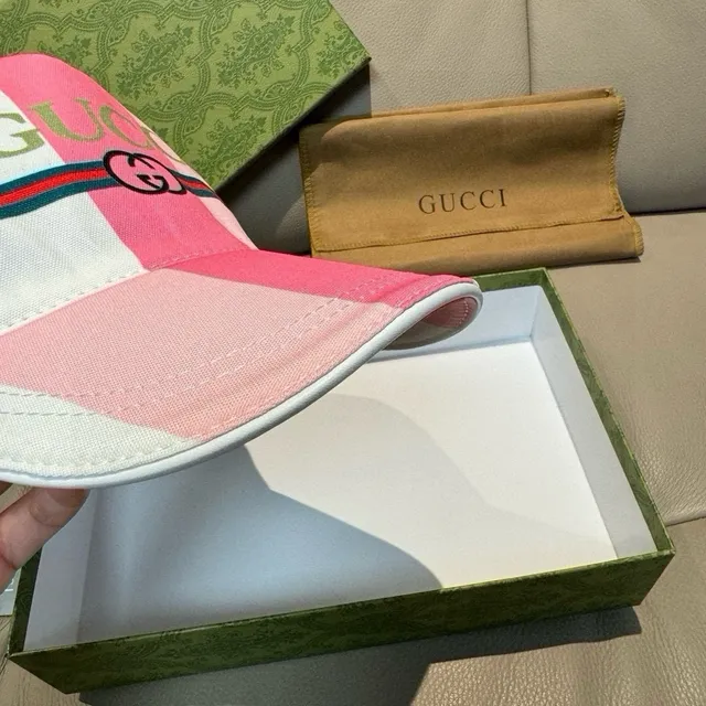 Gucci স্ট্রাইপড ওয়েব লোগো বেসবল ক্যাপ 5