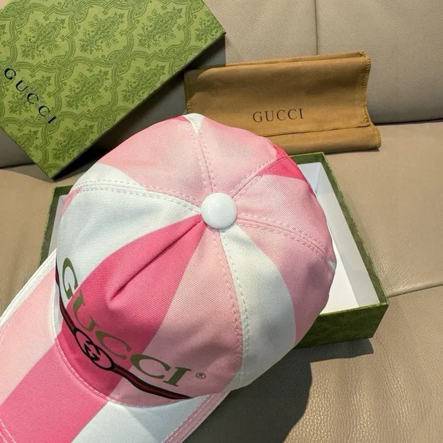 Gucci স্ট্রাইপড ওয়েব লোগো বেসবল ক্যাপ 6
