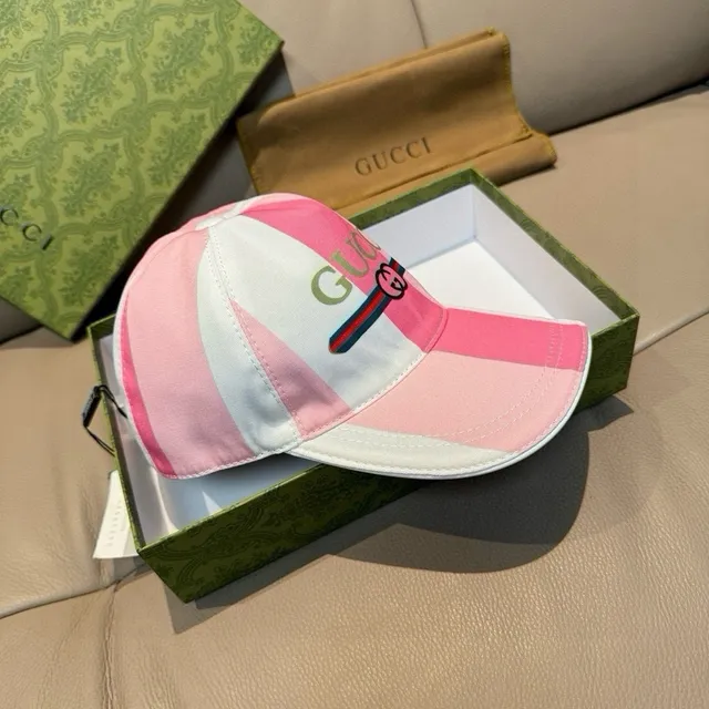 Gucci স্ট্রাইপড ওয়েব লোগো বেসবল ক্যাপ 8