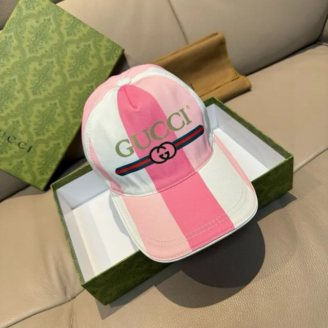 Gucci স্ট্রাইপড ওয়েব লোগো বেসবল ক্যাপ 9