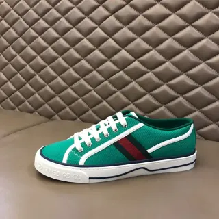 Gucci Tennis 1977 绿色 Web Stripe 生活方式运动鞋