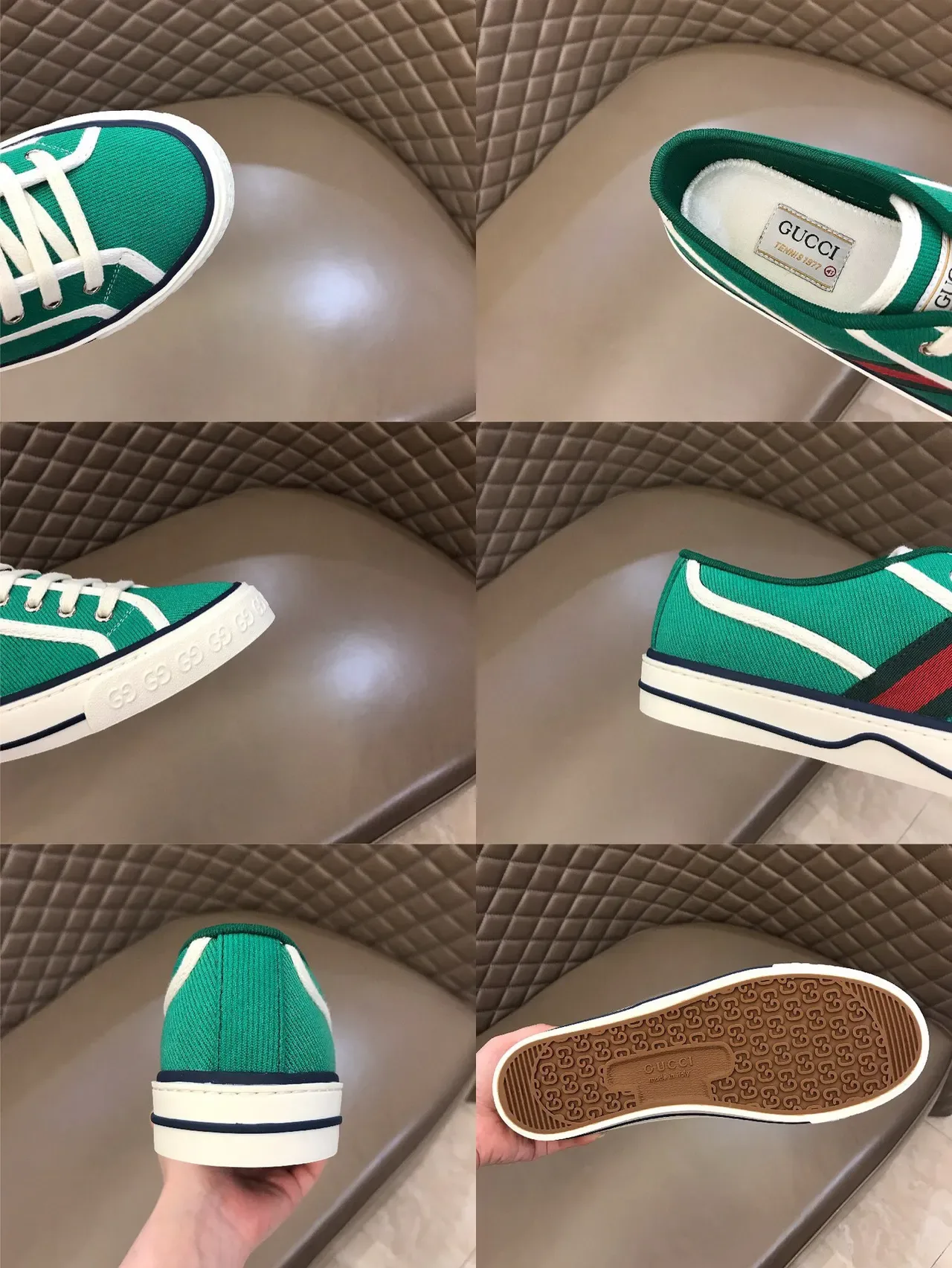 Gucci Tennis 1977 Zapatillas Lifestyle Rayas Web Verde 3