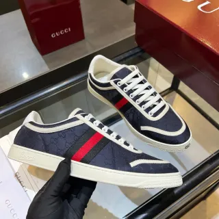 Gucci Tennis 1977 海军蓝 红色 Web 条纹 生活方式运动鞋