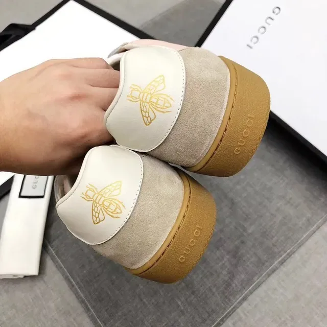 Gucci Tennis 1977 Rosa Bege Franja Web Tênis Lifestyle 2