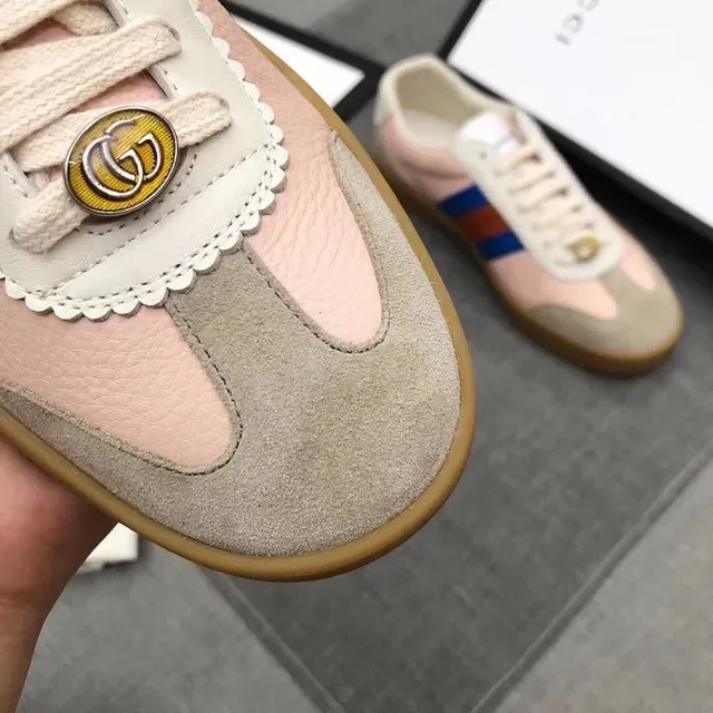 Gucci Tennis 1977 Rosa Bege Franja Web Tênis Lifestyle 3