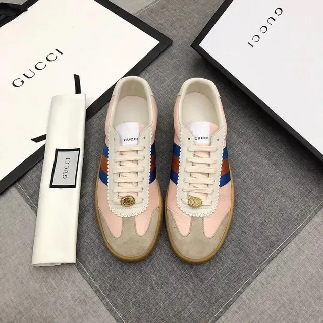 Gucci Tennis 1977 Rosa Bege Franja Web Tênis Lifestyle 4
